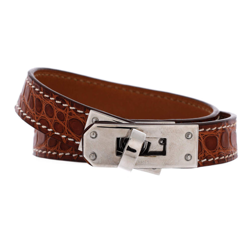 Hermes Kelly Double Tour Bracelet Shiny Alligator